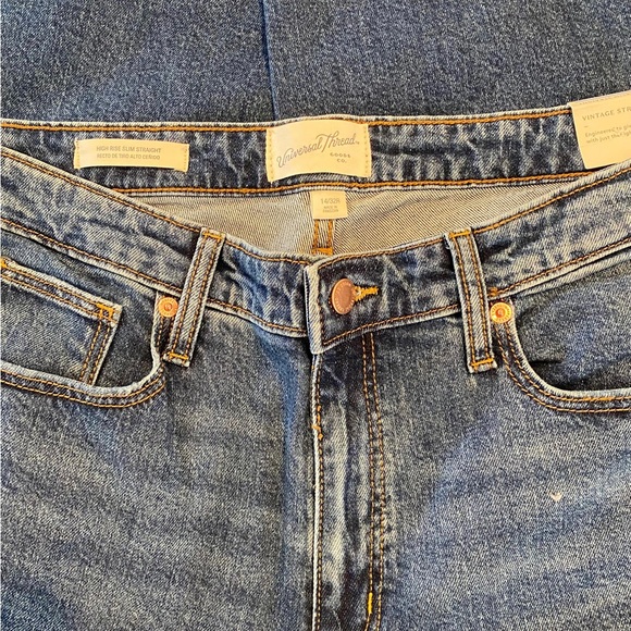 Universal Thread Target High Rise Slim Straight Vintage Stretch Dark Blue NWT 14 - Picture 5 of 9